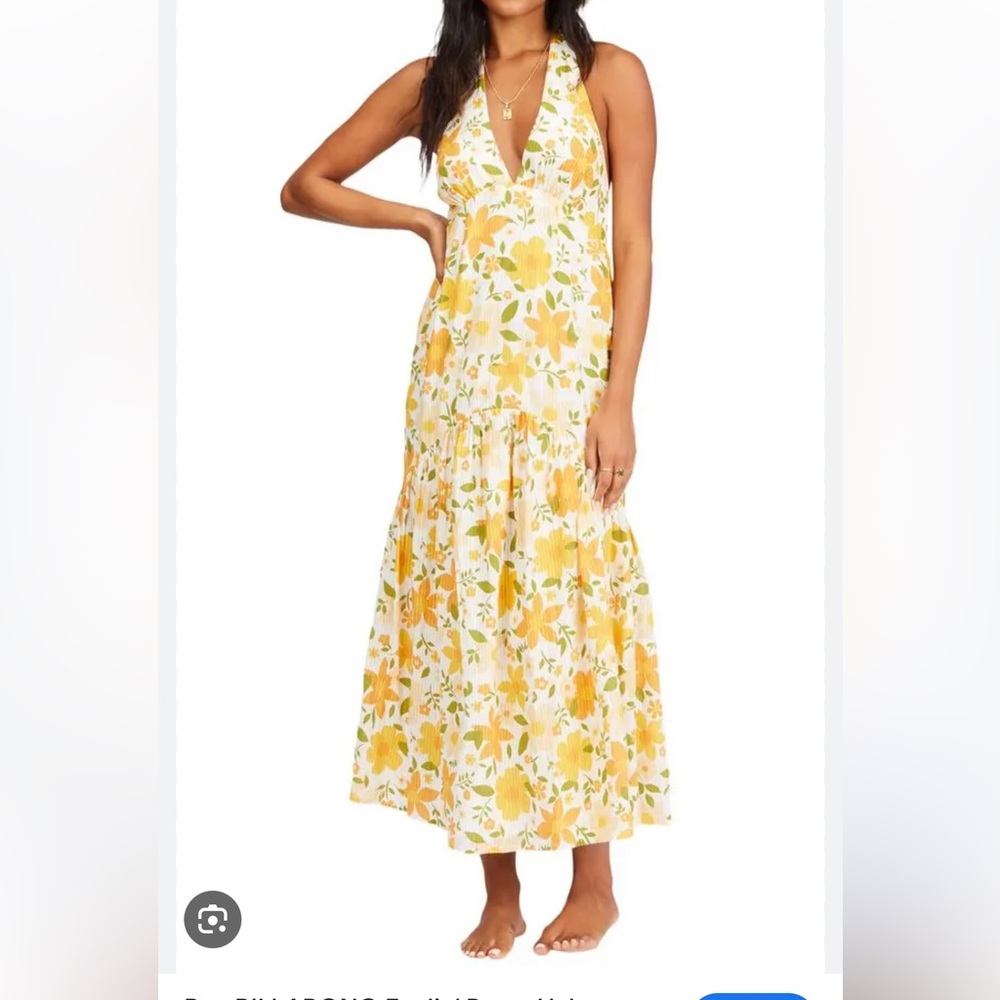 NWOT BILLABONG Feelin Retro Halter Maxi Dress